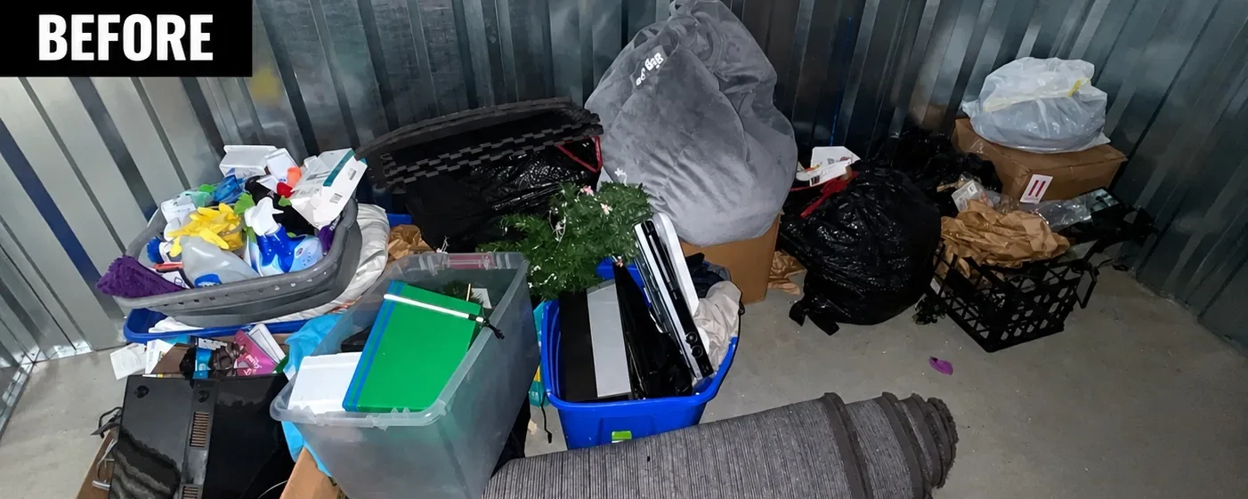 Storage unit before cleanout